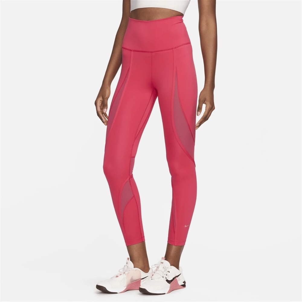 Nike One Stardust Red Luxe High-Waisted 7/8 Dri-Fit Leggings